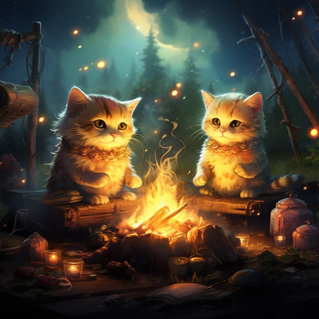 Hearthside Art Song: Music in the Bonfire with Cats - Calm Vibes