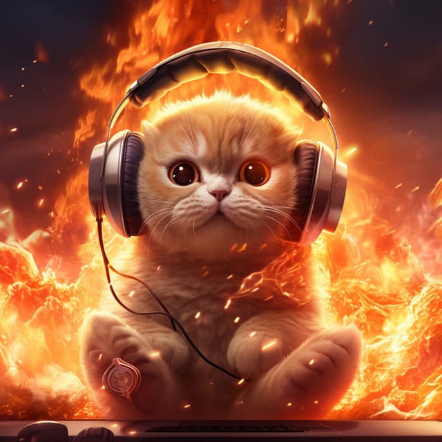 Purring Flames: Cats Fire Peace - Relax My Kitten