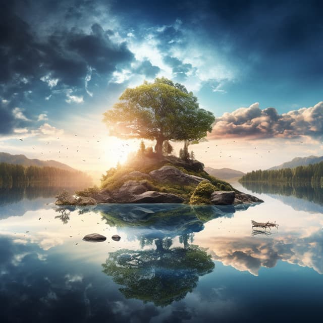 Relaxing River's Reflection: River's Flowing Zen Melody - Nature Vibrations