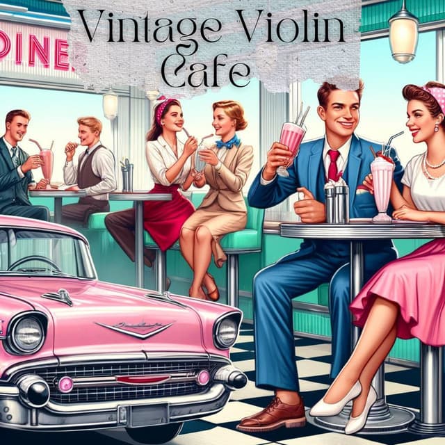 Vintage Violin Charm Cafe - Cooking Jazz Music Academy