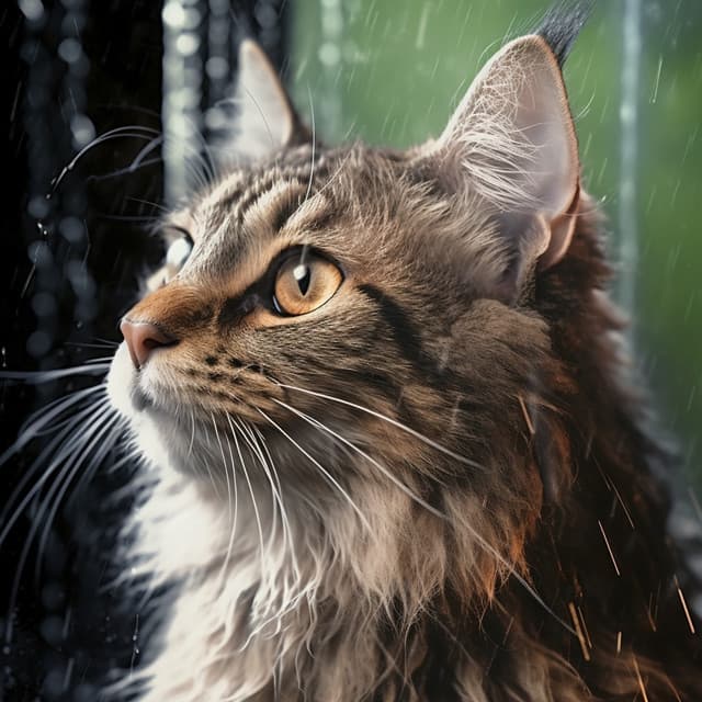 Ronroneo De La Lluvia: Melodías Relajantes Para Gatos - Trambiendo