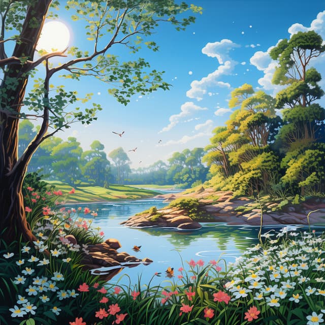 Riverside Serenity in Nature - Water Effects Center